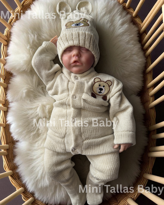 Conjunto con diseño de ositos Talla 0-3 meses